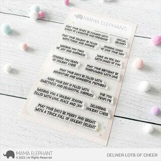 Mama Elephant, clear stamp, DELIVER LOTS OF CHEER