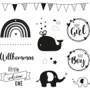Clear Stamps - Willkommen Baby, 102,5x97mm, 12 Motive