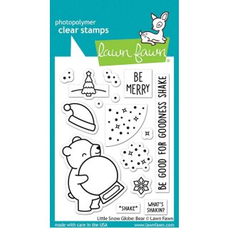 Lawn Fawn, clear stamp, little snow globe: bear