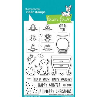 Lawn Fawn, clear stamp, little snow globe: dog