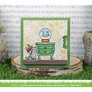 Lawn Fawn, clear stamp, little snow globe: dog