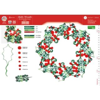 papier + ideen: Quilling Template, Holly Wreath/ Illexkranz