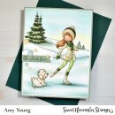 Sweet November Stamps, clear stamp, Skating By