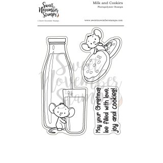 Sweet November Stamps, clear stamp, Milk and Cookies