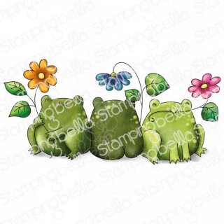 Stamping Bella, Rubber Stamp, FROGS AND FLOWERS