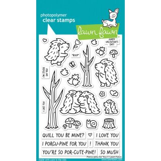 Lawn Fawn, clear stamp, porcu-pine for you