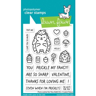 Lawn Fawn, clear stamp, porcu-pine for you add-on