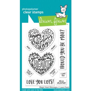 Lawn Fawn, clear stamp, magic heart messages