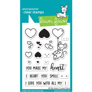 Lawn Fawn, clear stamp, all my heart