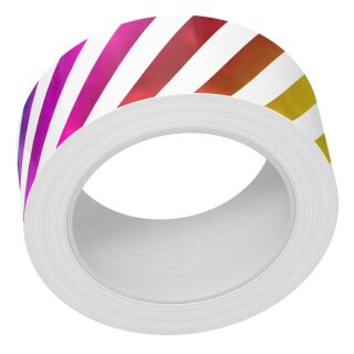 Lawn Fawn, diagonal rainbow stripes foiled washi tape