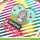 Lawn Fawn, diagonal rainbow stripes foiled washi tape