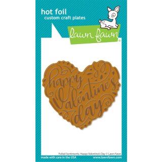 Lawn Fawn, hot foil plate, foiled sentiments: happy...