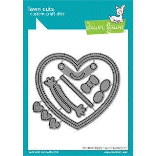 Lawn Fawn, lawn cuts/ Stanzschablone, stitched happy heart
