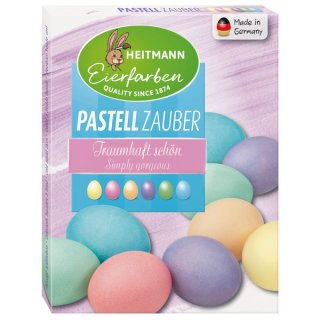 Eierfarben Set, 6 Farben incl Zubehör - Pastell