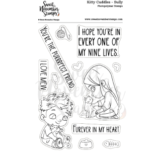 Sweet November Stamps, clear stamp, Kitty Cuddles - Sully