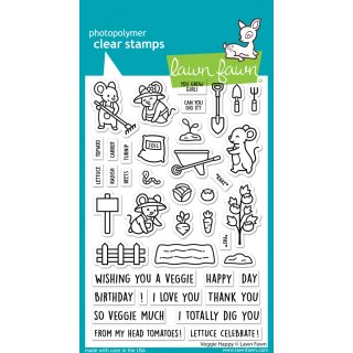 Lawn Fawn, clear stamp, veggie happy