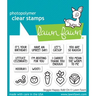 Lawn Fawn, clear stamp, veggie happy add-on
