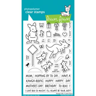 Lawn Fawn, clear stamp, kanga-rrific