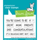 Lawn Fawn, clear stamp, kanga-rrific baby sentiment add-on