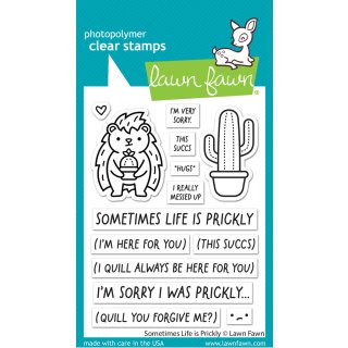 Lawn Fawn, clear stamp, sometimes life is prickly