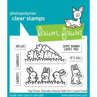 Lawn Fawn, clear stamp, hay there, hayrides! bunny add-on