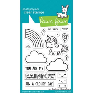 Lawn Fawn, clear stamp, my rainbow