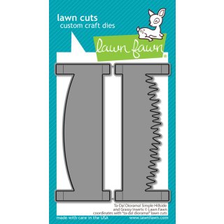 Lawn Fawn, lawn cuts/ Stanzschablone, ta-da! diorama! simple hillside and grassy inserts