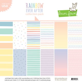 Lawn Fawn, rainbow ever after collection pack, 12"x12" / 30,05x30,5cm, Block 12 Blatt