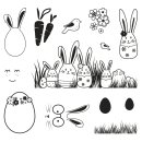 Clear Stamps Hasenfamilie, 102,5x97mm, 13 Motive