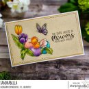 Stamping Bella, Rubber Stamp, BUNDLE GIRL AMONG TULIPS  (includes 2 stamps)