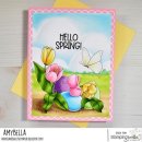Stamping Bella, Rubber Stamp, BUNDLE GIRL AMONG TULIPS  (includes 2 stamps)