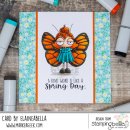 Stamping Bella, Rubber Stamp, MINI ODDBALL BUTTERFLY