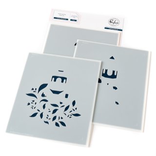 Pinkfresh Studio, Stencil, Lantern Botanicals