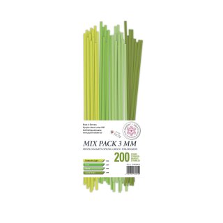 papier + ideen, Quilling Papierstreifen MIX Frühlingsgrün, 3x450mm, 200 Streifen