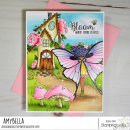 Stamping Bella, Rubber Stamp, TINY TOWNIE BUTTERFLY GIRL BABETTE