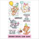 C.C. Designs, clear stamp, Birthday Critters
