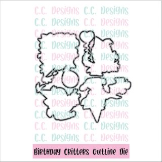 C.C. Designs, Outline Metal Die/ Stanzschablone, Birthday Critters