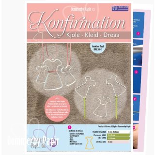 Dommerby Papir, Quilling Anleitung - Konfirmation Kleid