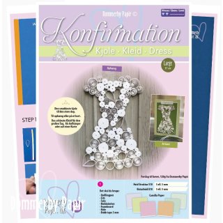 Dommerby Papir, Quilling Anleitung - Konfirmation Kleid II