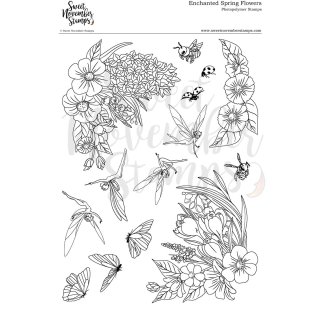 Sweet November Stamps, clear stamp, Enchanted Spring Flowers
