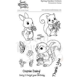 Sweet November Stamps, clear stamp, Spring Garden Critters