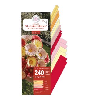 papier + ideen, 3D Quilling Kit Erdbeerblumen