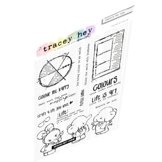 Tracey Hey, clear stamp A5, "swatch me now"