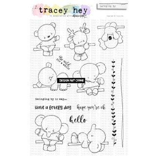 Tracey Hey, clear stamp A5, "swinging by"