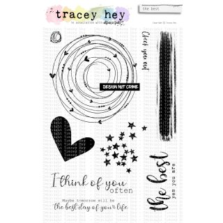 Tracey Hey, clear stamp A5, "the best"