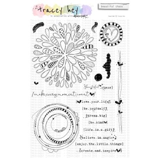 Tracey Hey, clear stamp A5, "beautiful chaos"