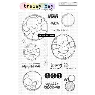 Tracey Hey, clear stamp A5, "bubblicious"