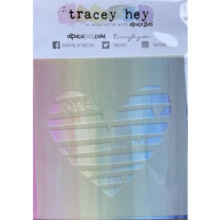 Tracey Hey, Stencil  “Striped Heart”
