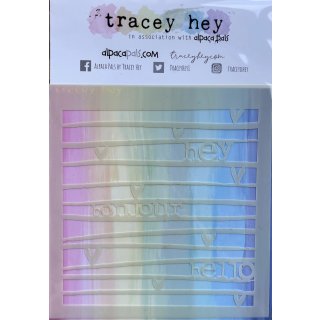 Tracey Hey, Stencil “Striped Hello”