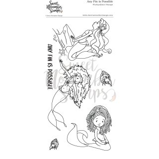 Sweet November Stamps, clear stamp, Any Fin is Possible